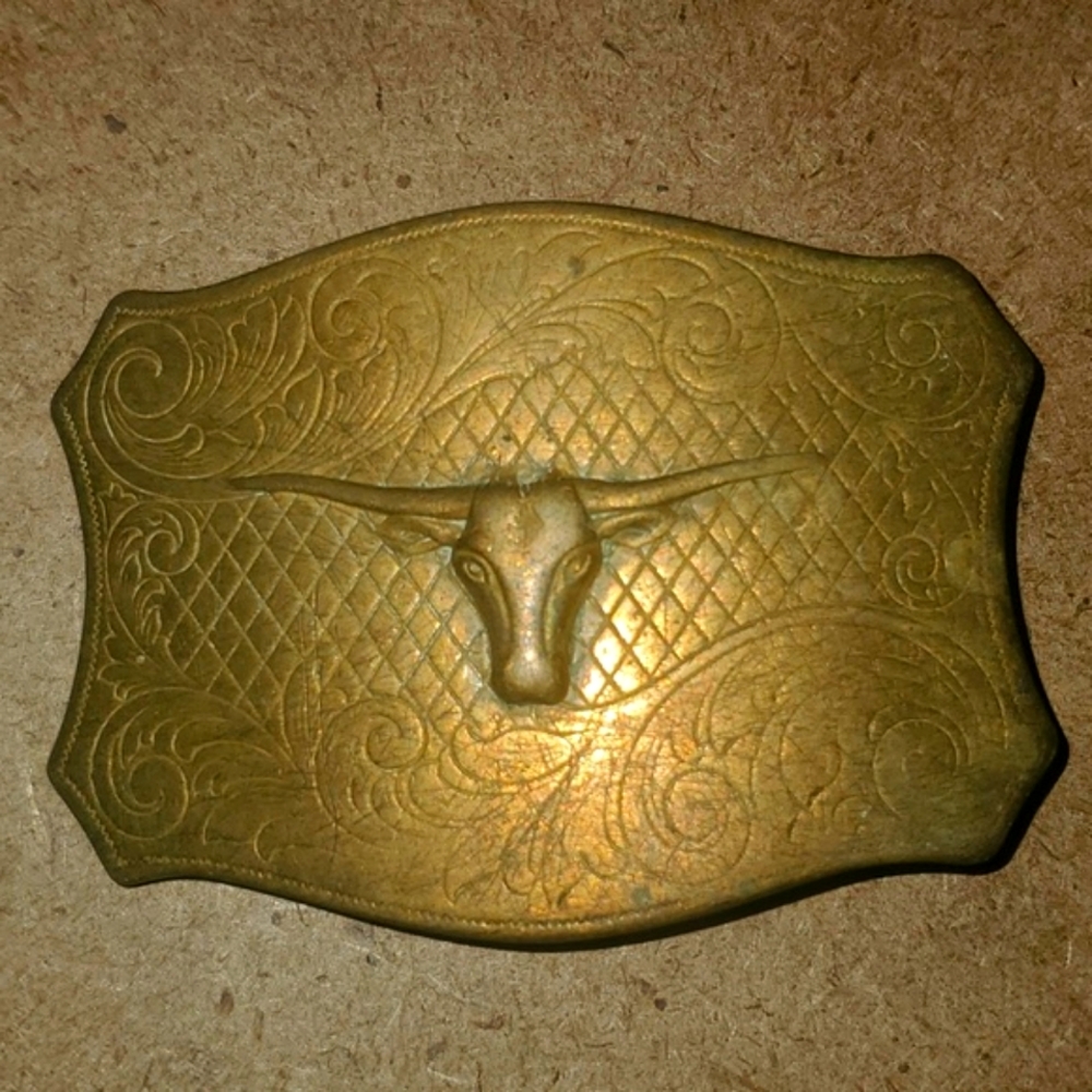 Long Horn Cattle vintage belt buckle